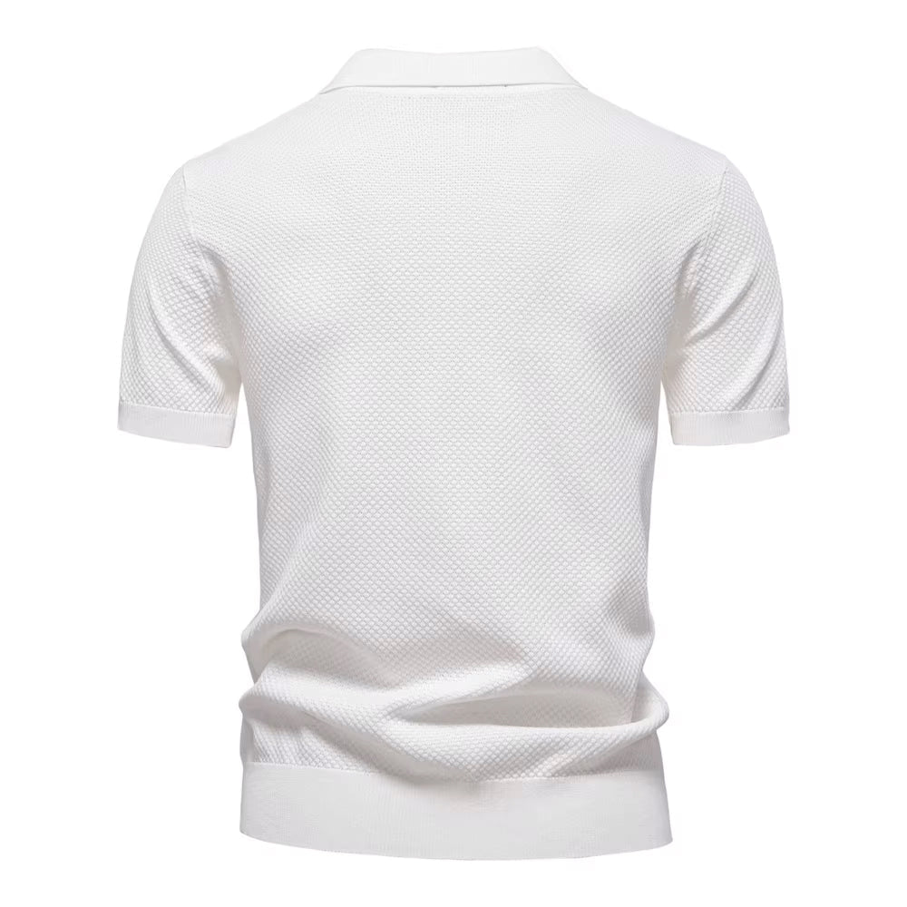Men's Mesh Polo Shirt Short-Sleeve Collared Breathable Textured Casual Smart-Casual Everyday Golf Sport Regular Fit Osgood