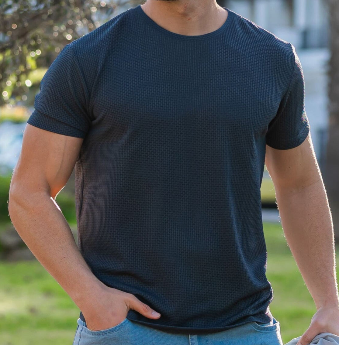 Men's Tee Short-Sleeve Crew Neck Elegant Casual Everyday Layering Smart-Casual Soft Versatile Basic Rune